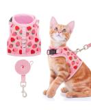 BINGPET Cat Harness with Leash Escape Proof - Fashionable Mesh Cat Dog Walking Harness Leads Adjustable for Kitties Puppies Large Animals Strawberry Large - Buy Online on GoSupps.com