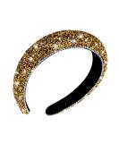 WLLHYF Rhinestone Jeweled Wedding Bridal Headband | Wide Band Hairpiece with Crystal Diamond | Sparkly Golden Hair Accessory for Women - Buy Online on GoSupps.com