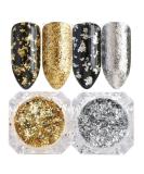 Nail Foil Holographic Glitter Powder Kit - Gold/Silver| Mirror Effect Pigments for Nail Art | Chrome Pigment Decorations - 2 Box/Set - Buy Online on GoSupps.com