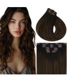 Vivien Clip-In Extensions | Real Remy Hair | Darkest Brown to Light Brown #2/8/2 | 30cm 80g 7PCS | 12 Inch Hair Extensions - Buy Online on GoSupps.com