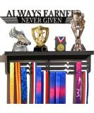 Trophy and Medal Display Shelf with Wooden Trophy Shelf - Race Medal Rack for Gymnastics - Easy to Install - Black - Buy Online on GoSupps.com
