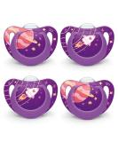 Nuk Orthodontic Pacifier Space Girl 6-18 Months 4pk - Outerspace Purple - Buy Online on GoSupps.com