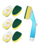 Non Scratch Dishwand Refills Handle Dish Wand Refill Pack 6 Heavy Duty Replacement Sponge Heads Set Soap Dispenser Scrubbers Dishwashing Scrub Dispensing Brush Pads Dishwasher Cleaning Tool kit 7 Piece Set - Buy Online on GoSupps.com