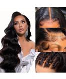 MEGALOOK 28 Inch Body Wave Human Hair Glueless Lace Front Wig - Pre Plucked 200% Density Natural Color with Baby Hair - Buy Online on GoSupps.com