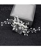 Bridal Flower Side Hair Clips Pearl Hair Pieces Comb Bridal Headpiece for Brides Bridesmaid Girls Women Hair Comb Wedding Prom Birthday Party Hair Accessories (Silver) (design4) - Buy Online on GoSupps.com