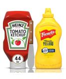 Heinz Tomato Ketchup 44 OZ & French's Yellow Mustard 30 OZ Set with Tulipani Spreader - Gluten Free - Buy Online on GoSupps.com
