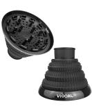 Collapsible Silicone Hair Dryer Diffuser for Curly Hair - Lightweight & Portable Travel Design Fits Most Hair Dryers (Black - Buy Online on GoSupps.com