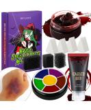 Wound Bruise SFX Halloween Makeup Kit - 6 Color Oil Based Face Paint Edible Fake Blood Dark Coagulated Scar Gel 7 Sponges for Stage & Cosplay - Buy Online on GoSupps.com