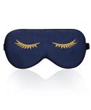 Townssilk Silk Sleep Mask - Adjustable Strap, Super Soft Eye Mask in Navy Blue Pattern 4 - Buy Online on GoSupps.com
