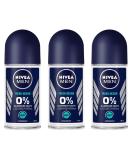 Nivea FRESH OCEAN Men's Roll On Deodorant - Pack of 3 Bottles (1.7oz/50ml Each) - Aluminium-Free - Buy Online on GoSupps.com