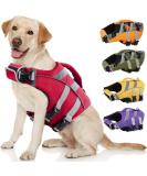 Kuoser Adjustable Dog Life Jacket with Reflective Stripes for Small, Medium, and Large Dogs - X-Large Red - Buy Online on GoSupps.com
