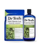 Dr Teal's Eucalyptus Epsom Salt Soaking Solution Combo - 3lb Bags & 34oz Bottle - Buy Online on GoSupps.com