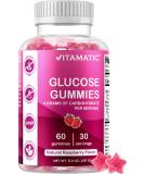 Vitamatic Glucose Chewable Gummies - 60 Count - Natural Raspberry Flavor - Low Carb 4G - International Shipping Available - Buy Online on GoSupps.com
