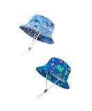 LANGZHEN Baby Girls Beach Sun Hat with Chin Strap | Wide Brim Toddler Kids Summer Play Hat | Whale+Fish School Design | 2-4 Years - Buy Online on GoSupps.com