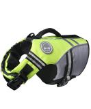 Vivaglory Neon Yellow Dog Life Jacket - Adjustable & Durable Excellent Buoyancy for Small Dogs XS (43-51 cm Chest) - Buy Online on GoSupps.com