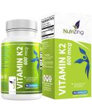 NutriZing K2 Vitamin Supplement MK-7-600mcg High Strength VIT K2-90 Vegan Capsules (3 Month Supply) - Supports Bone & Arterial Health* 90 Count (Pack of 1) - Buy Online on GoSupps.com