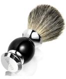 Grutti Vegan Razor Brush - Premium Soft Imitation Hair Shaving Brush Set - Black Acrylic & Metal Accents - Buy Online on GoSupps.com