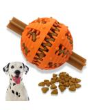 Pawsonly Dog Ball for Small & Large Dogs | Natural Rubber Feeding & Dental Care Toy | Intelligence Ball (8 cm Orange) - Buy Online on GoSupps.com