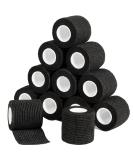 Cohesive Bandage Wrap 2" x 5 Yards Self Adherent Vet Wrap 5CM x 4.5M Self Adhesive Bandage Tape for Wrist & Ankle Sprain Swelling Breathable Elastic Pet Bandage Grip Cover Black (12 Roll) Black 12 Pcs - Buy Online on GoSupps.com