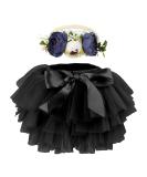 Hoolchean Baby Girls Soft Tutu Skirt and Flower Headband Set with Diaper Cover - 1-2 Years (Black) - Buy Online on GoSupps.com