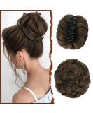 RPAEOY Dark Brown Hair Parts Dutt with Bracket - Curly Wavy Hair Tie & Messy Bun Clamp - Synthetic Hair Scrunchy for Women - Buy Online on GoSupps.com