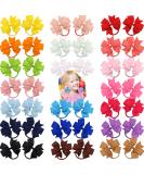 40 Pcs Baby Girls 3.5'' Grosgrain Ribbon Hair Bows Elastic Hair Ties - Solid Colors for Girls Toddlers Kids Teens - Buy Online on GoSupps.com