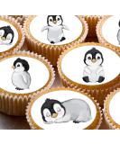 Penguin chicks 24 edible PRE CUT wafer paper cupcake toppers - Buy Online on GoSupps.com