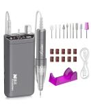 Kredioo 350000RPM Rechargeable Nail Drill for Acrylic Gel Nails - Salon Quality Electric File for Manicure Shaping - Grey - Buy Online on GoSupps.com