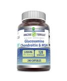 Amazing Formulas Glucosamine Chondroitin MSM 240 Capsules | Non-GMO, Gluten Free | Made in USA | 240 Count - Buy Online on GoSupps.com