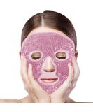 Jakuva Hot & Cold Therapy Full Face Gel Mask - Ice Mask for Headache Relief Puffiness & Skin Care - Pink Color - Buy Online on GoSupps.com
