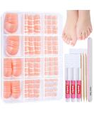 Teenitor 144pcs Press on Toenails - French Tip Fake Toenails for Women | Glue-On Nude Toe Nail Tips | Perfect for International Shipping - Buy Online on GoSupps.com