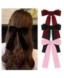 GWAWG 3PCS Bowknot Hair Clips - Elegant Black Loop Clips with Satin Bows for Women & Girls | Perfect French Hair Clipping - Buy Online on GoSupps.com