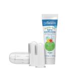Dr. Brown's Silicone Finger Baby Toothbrush Kit, Two Finger Brushes, Travel Storage Case and Baby Toothpaste, Apple Pear Flavor Toddlers & Kids Love, Fluoride Free, Made in the USA, 0-3 Years, 1.4oz Finger Toothbrush & Apple Pear Toothpaste 2 Piece Set - Buy Online on GoSupps.com