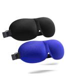 BEGONBOHO 3D Contoured Sleep Mask 2 Pack for Women Men - Comfortable & Adjustable Eye Blinder for Travel, Nap, Yoga - Super Soft & Breathable (Black/Blue) - Buy Online on GoSupps.com