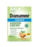 Dramamine Ginger Chews, Relieves Nausea, Lemon Honey Ginger Flavor, 20 Soft Chews - Buy Online on GoSupps.com