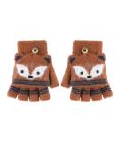 Kids Puppy Flip Top Half Finger Gloves - Fox/Red | Ages 3-8 Yrs - Buy Online on GoSupps.com