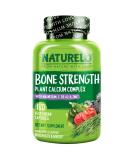 NATURELO Bone Strength Supplement - Plant-Based Calcium, Magnesium, Potassium, Vitamin D3, VIT C, K2 - 180 Vegan Capsules - Buy Online on GoSupps.com
