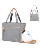 Homlynn Baby Nappy Changing Tote Bag Satchel Messenger Travel Diaper Weekender Bag w/Pram Straps 12 Pockets Large Storage Space for All Baby Accessories(Classic Grey) - Buy Online on GoSupps.com