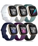 DaQin Soft TPU Sport Replacement Band for Fitbit Versa 3/Sense - Small Black/White/Gray/Plum/Pine Green/Dark Blue - Buy Online on GoSupps.com