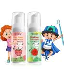 Children's Foam Toothpaste - Fluoride-Free Caries Protection 2x60ml (Strawberry & Watermelon) | International Shipping - Buy Online on GoSupps.com
