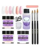 Acrylic Nail Kit for Beginners - White Pink Nude Acrylic Powder Set with Liquid for Nail Extension Carving - Includes Acrylic Nail Brush - Home Use - Buy Online on GoSupps.com