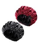 Adjustable Silk Bonnet Set - Double Sided Satin Sleep Caps for Women, Protects Curly and Natural Hair, 36cm, 2 Pieces - Buy Online on GoSupps.com