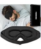 Buy 3D Contoured Sleep Mask for Men & Women - Adjustable No Pressure Eye Cover - Soft Black Blindfold for Better Sleep - Buy Online on GoSupps.com