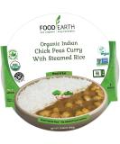 Food Earth Indian Chick Peas Curry with Rice - Organic, Gluten-Free Ready Meal - Pack of 6 - Buy Online on GoSupps.com