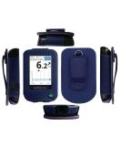 Premium Fitted Leather Case with Screen Protector & Belt Clip for Freestyle Libre 2/14 Day - Navy - Buy Online on GoSupps.com