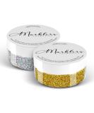 MARBLERS Cosmetic Grade Fine Glitter Duo: Holo Silver & Holo 24K Gold 0.36oz | Non-Toxic Vegan Glitter for Face, Body, Nails | Festival Rave & Party Makeup - Buy Online on GoSupps.com