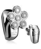 Electric Razor for Men, Kibiy Upgrade 5-in-1 Bald Head Shaver Cordless LED Mens Electric Shavers IPX7 Waterproof Wet Dry Rotary Shaver Grooming Kit with Beard Clippers, Type-C Charge (Sliver) - Buy Online on GoSupps.com