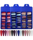 300pc Matte Coffin Press on Nails Set - Long Ballerina False Nails in 15 Colors, 10 Sizes - Colored Artificial Fingernails for Manicure Designs - Buy Online on GoSupps.com