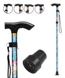 HATAF Walking Stick Folding Walking Sticks for Women Folding Walking Sticks for Men Mobility Aids walking stick rubber ends disability aids folding walking sticks for ladies Blue Flowers - Buy Online on GoSupps.com