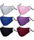 PAGE ONE Kids Reusable Cloth Face Mask with Adjustable Ear Loops | 6pc Set for Boys and Girls | Washable 3 Layer Mask | Children's Gift (Black/Gray/Blue/Burgundy/Purple/Pink) - Buy Online on GoSupps.com